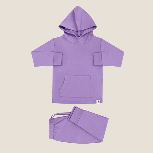 Purple Lily Hooded Jogger Set