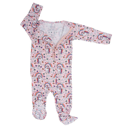 Rainbow Bright Zipper Footie