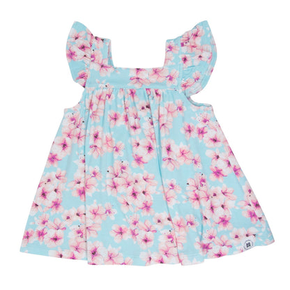 Pretty Pink Floral Ruffle Dress with Bloomer