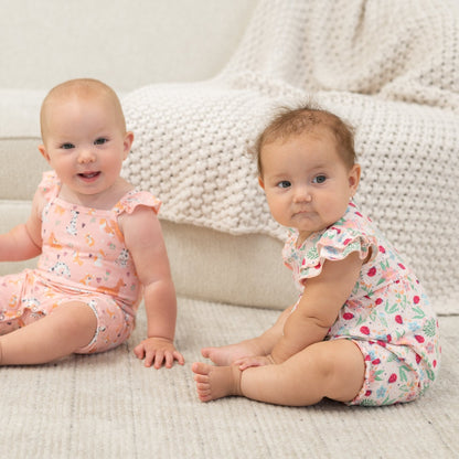 Ladybug Flower Garden Ruffle Romper