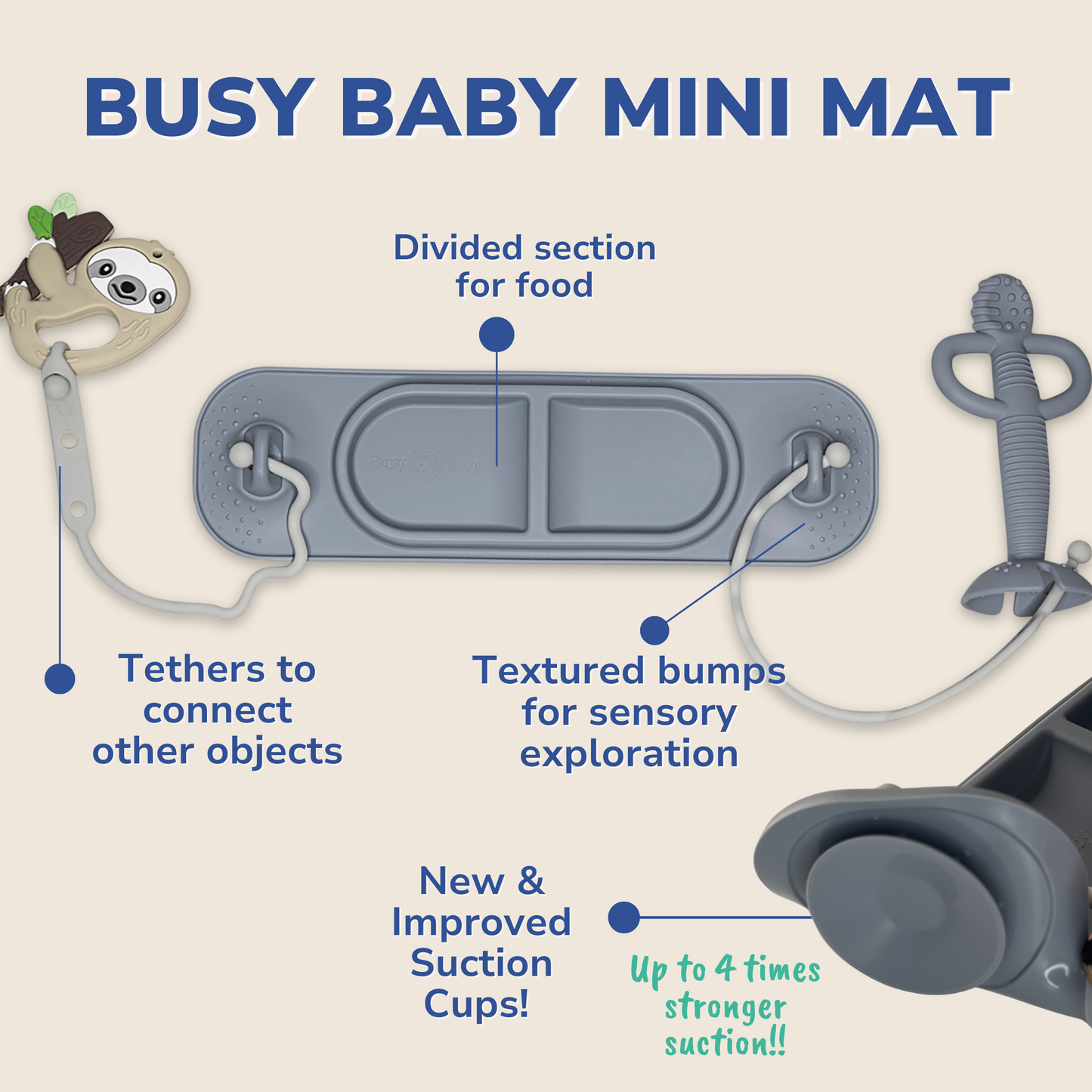 Busy Baby Mini Mat with Toy Straps