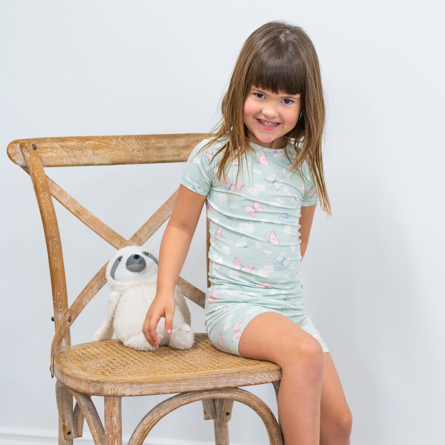 Mint Butterfly Daisy Bamboo Summer Pajama Set
