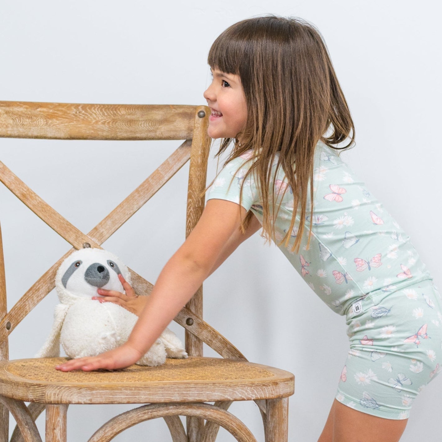 Mint Butterfly Daisy Bamboo Summer Pajama Set