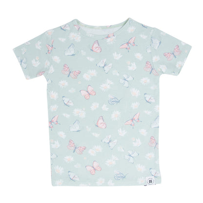 Mint Butterfly Daisy Bamboo Summer Pajama Set