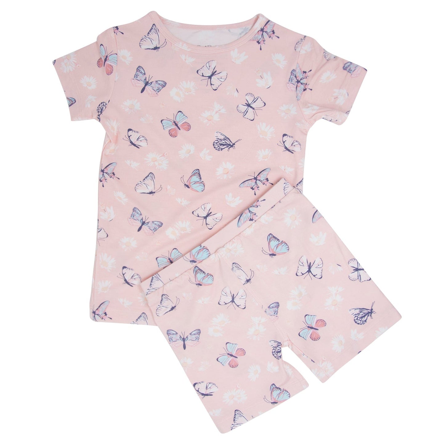 Pink Butterfly Daisy Bamboo Summer Pajama Set
