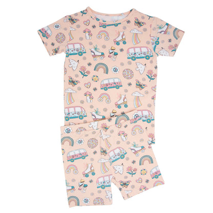 Retro Roller Skates Summer Pajama Set