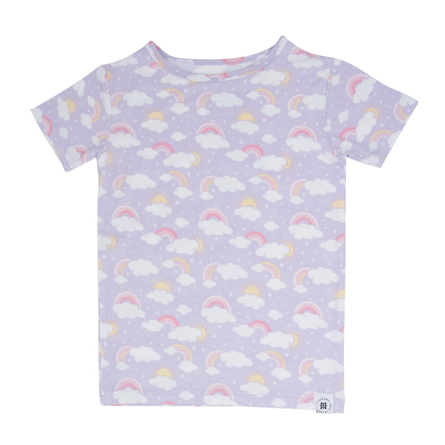 Lavender Rainbows and Clouds Summer Pajama Set