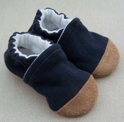 Snow and Arrows Cotton Slippers - Ribbed Navy