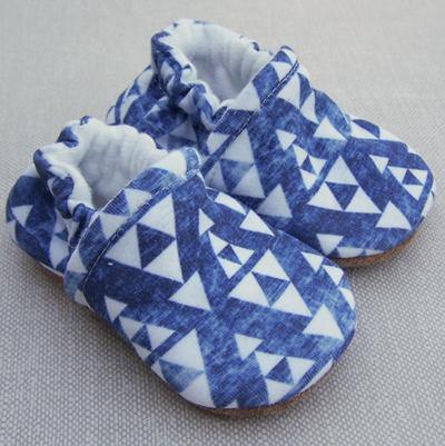 Snow and Arrows Cotton Slippers - Modern Denim 3-6 months - ECOBUNS BABY + CO.