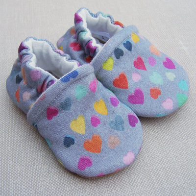 Snow and Arrows Cotton Slippers - Watercolor Hearts