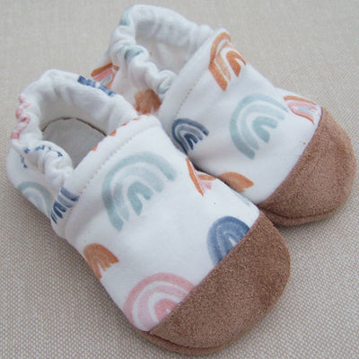 Snow and Arrows Cotton Slippers - Watercolor Rainbow