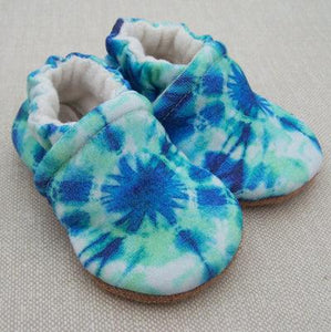Snow and Arrows Cotton Slippers - Ocean Tie Dye