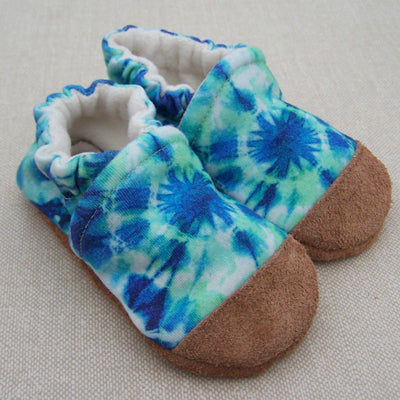 Snow and Arrows Cotton Slippers - Ocean Tie Dye
