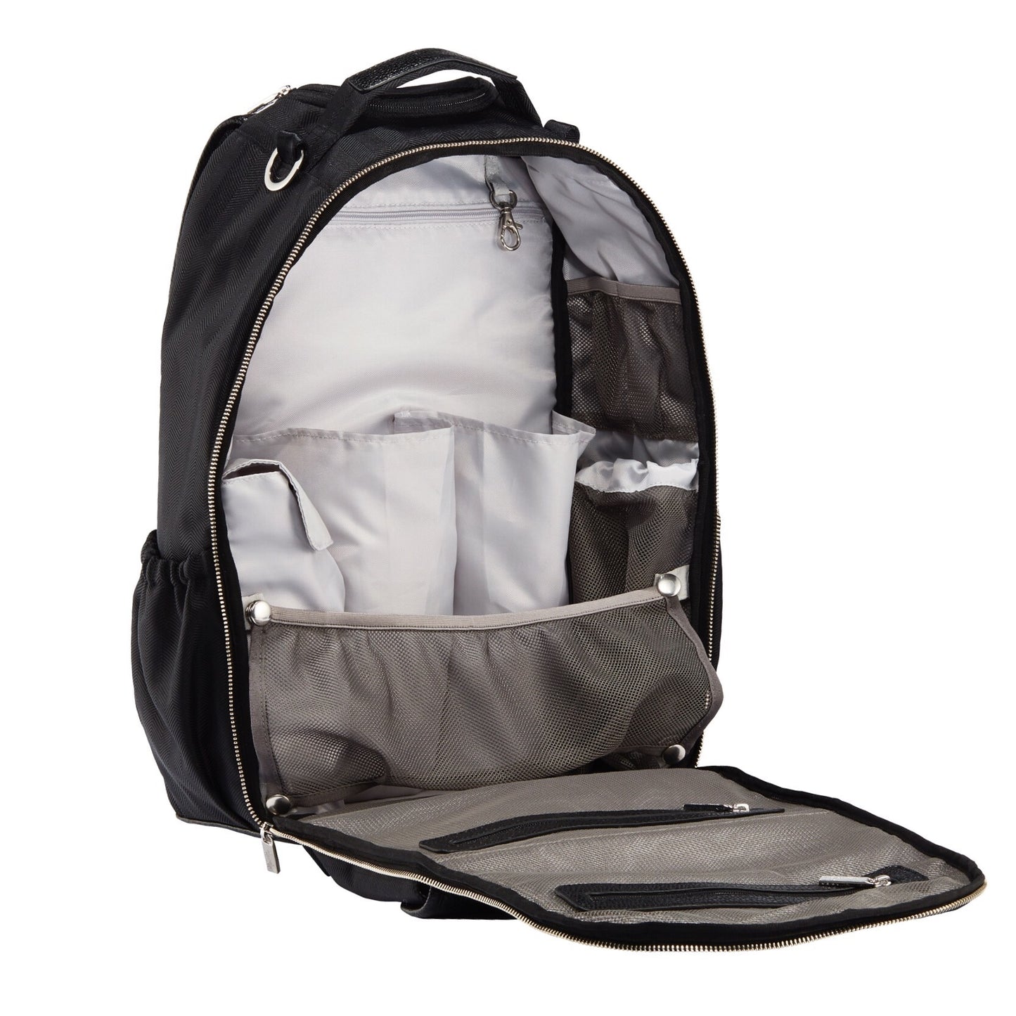 Itzy Ritzy - Black Herringbone Boss Backpack™ Diaper Bag