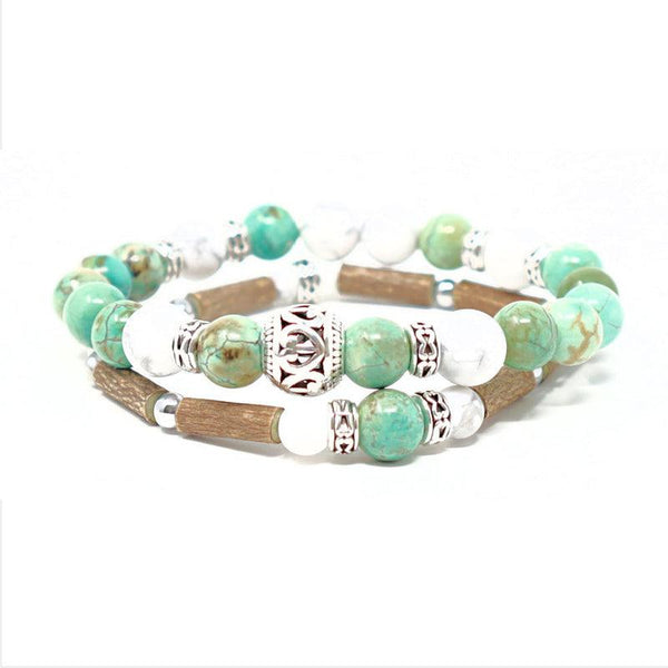 Hazelwood and Howlite Bracelet