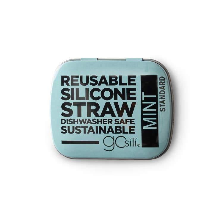 GoSili Portable and Reusable Silicone Straw with Travel Tin - Mint - ECOBUNS BABY + CO.