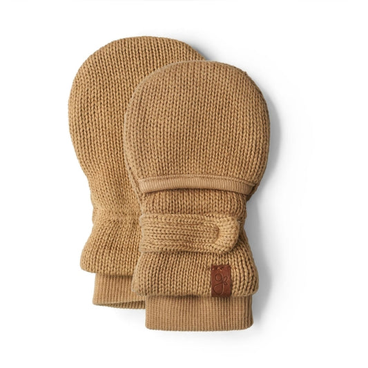 goumikids Organic Cotton Knit Stay-On Mitts - Acorn
