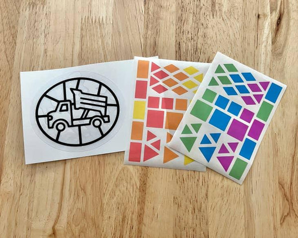 Dump Truck Suncatcher Sticker Craft Kit