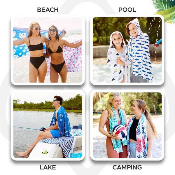 Luv Bug Co Full Size UPF 50+ Sunscreen Towel - Stars & Stripes