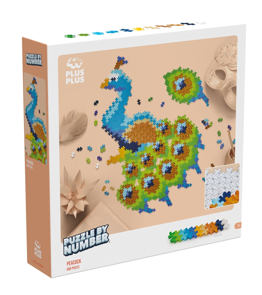 Plus Plus Puzzle by Number - 800 pc Peacock