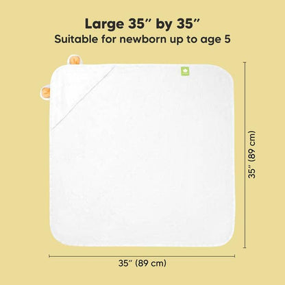 KeaBabies Cuddle Organic Bamboo Baby Hooded Towel - Cat