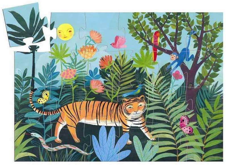 Djeco Silhouette Puzzle 24 Pieces - The Tiger's Walk