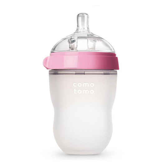 Comotomo Natural Feel Baby Bottle, Pink, 8 Ounces, Single