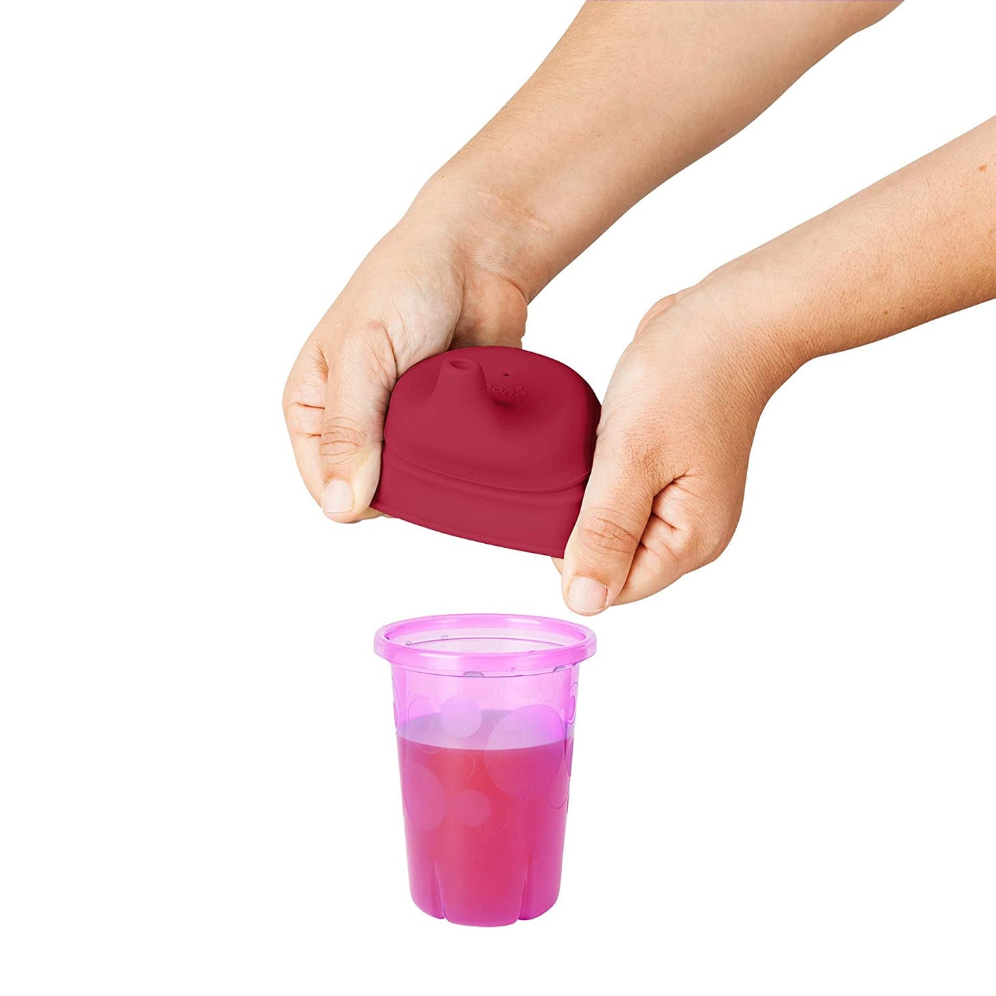 Boon Snug Spout Universal Sippy Lids 3 Pk- Pink Assorted