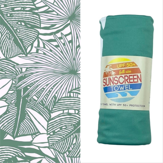 Luv Bug Co Full Size UPF 50+ Sunscreen Towel - Tropical Green