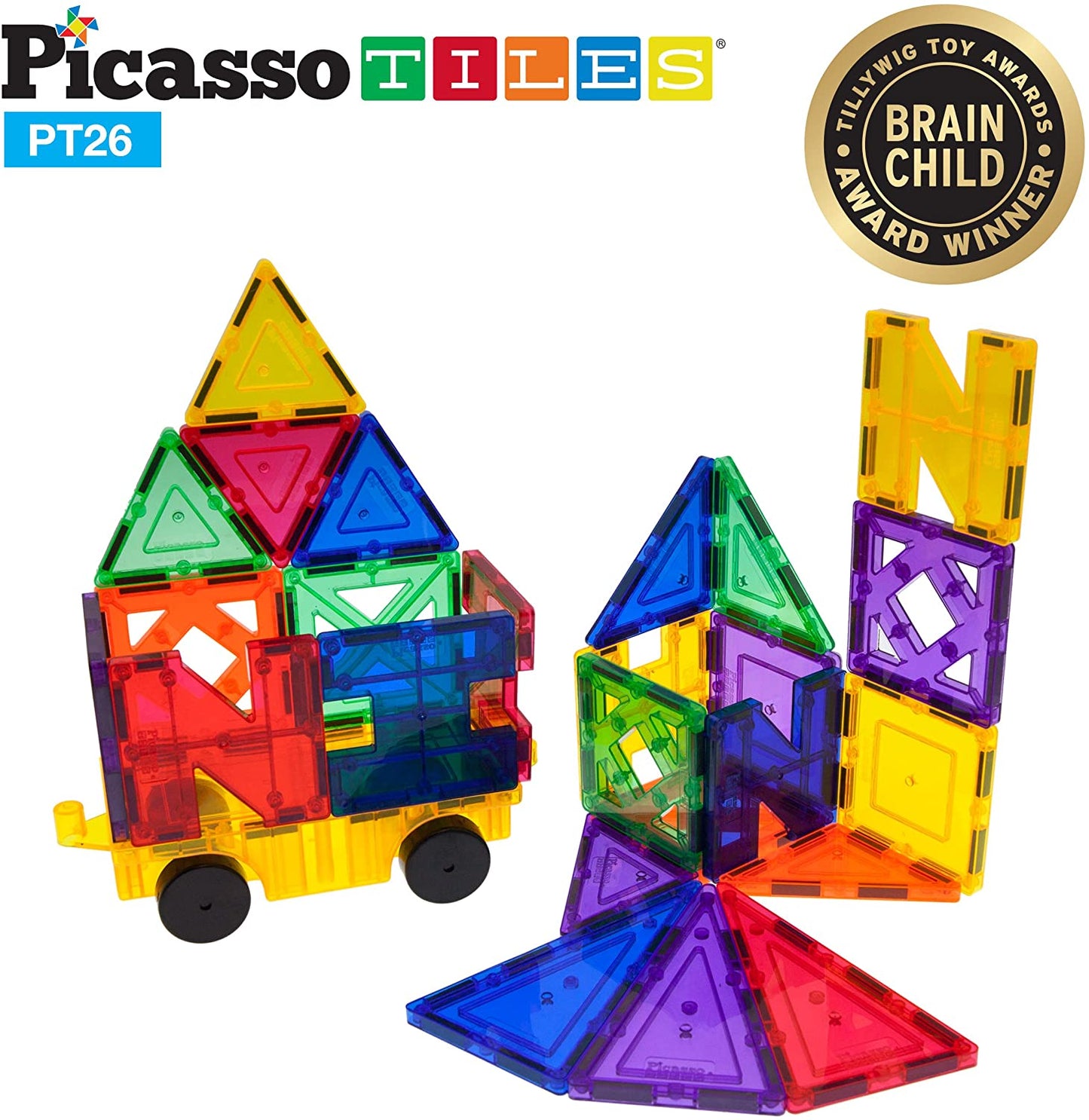 PicassoTiles 26pc Inspiration Magnetic Tile Set