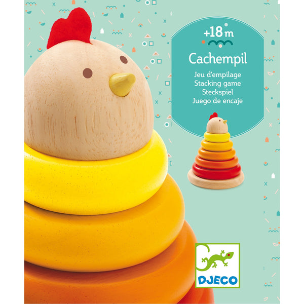 Djeco Cachempil Hen Wooden Stack Rings