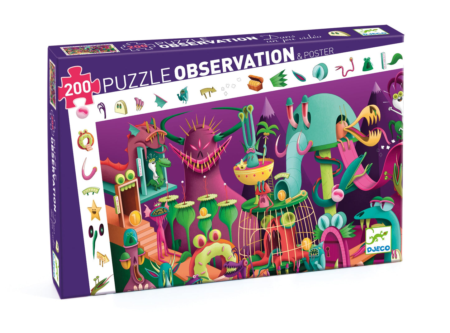 Djeco In a Video Game 200pc Observation Jigsaw Puzzle + Poster