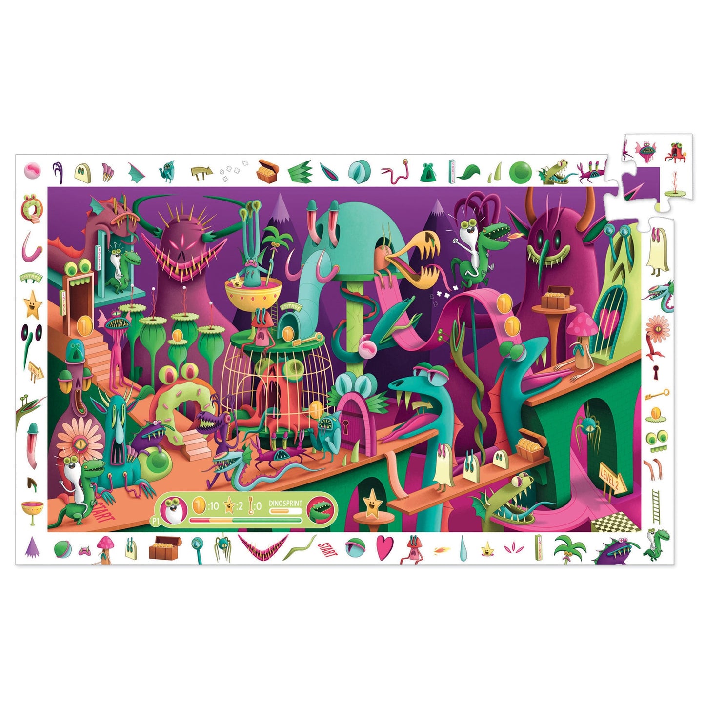 Djeco In a Video Game 200pc Observation Jigsaw Puzzle + Poster