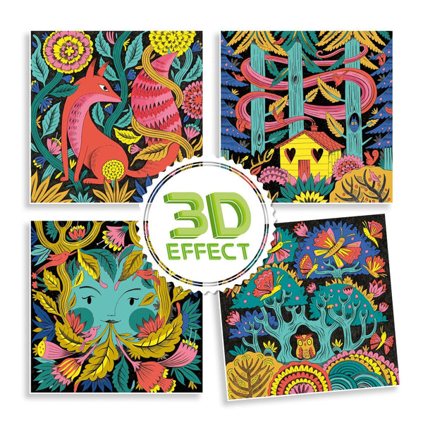 Djeco Fantasy Forest 3D Felt Tip Marker Coloring Activity
