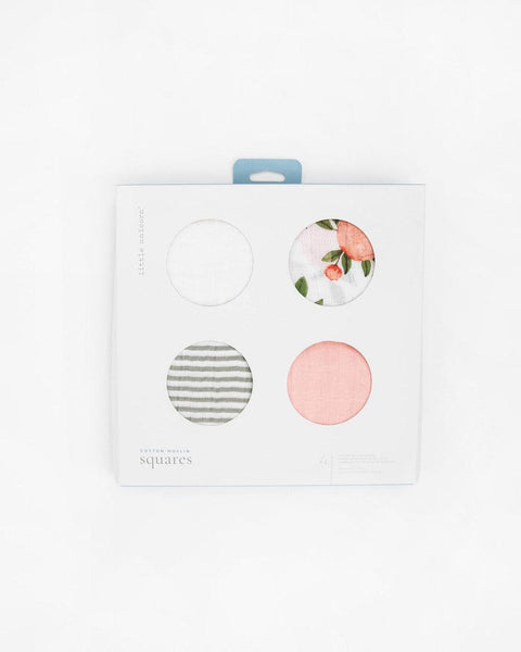 Little Unicorn Cotton Muslin Squares 4pk - Watercolor Roses