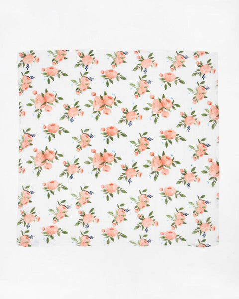 Little Unicorn Cotton Muslin Squares 4pk - Watercolor Roses
