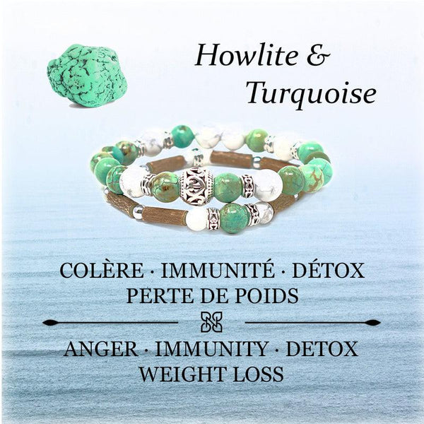 Hazelwood and Howlite Bracelet