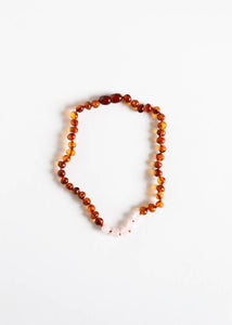 Canyon Leaf Polished Cognac Amber + Rose Quartz 11"