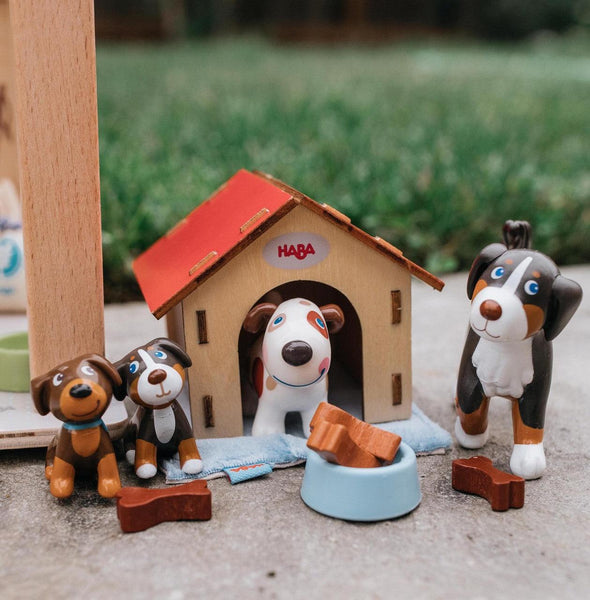 HABA Little Friends Brown and Tricolor Puppies Play Set