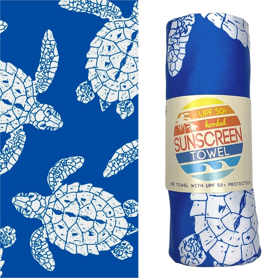 Luv Bug Co Hooded UPF 50+ Sunscreen Towel - Sea Turtles