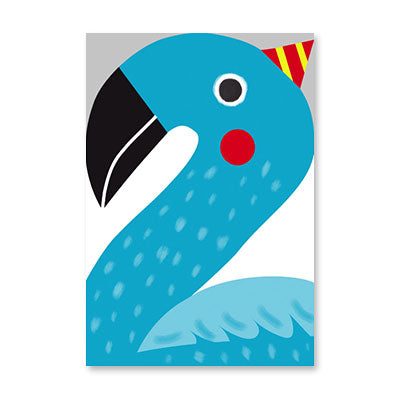 Greeting Card - Second Birthday  - Blue Flamingo