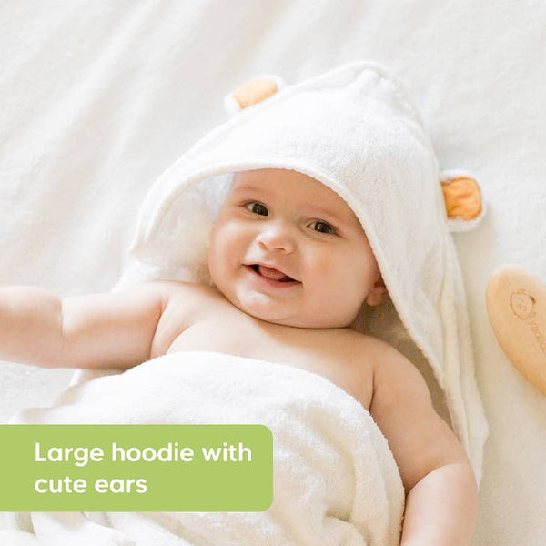 KeaBabies Cuddle Organic Bamboo Baby Hooded Towel - Cat