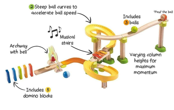 HABA Kullerbu Sim-Sala-Kling 38 Piece Wooden Track Set